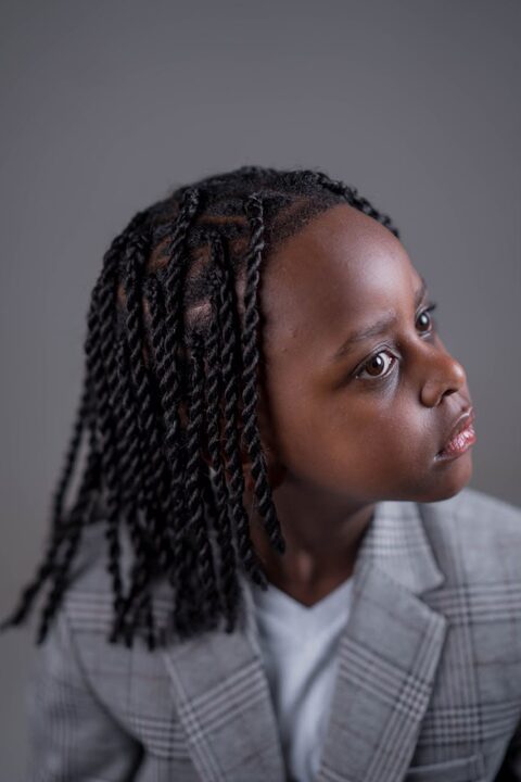 Client with braided twist protective hairstyle