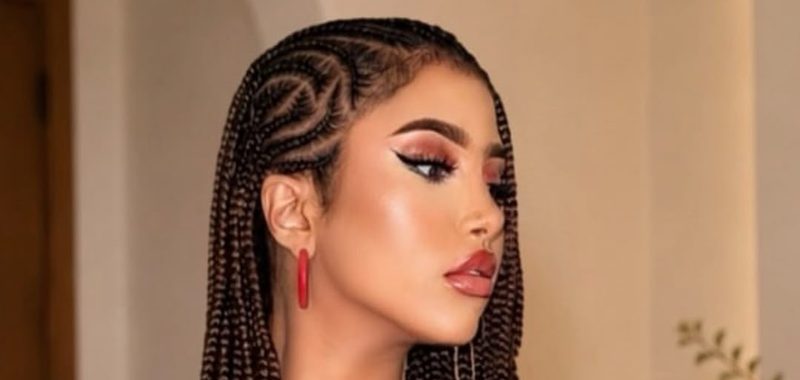 Bob-length cornrow braids styling