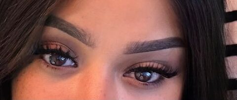 Eyelash extensions close-up detail