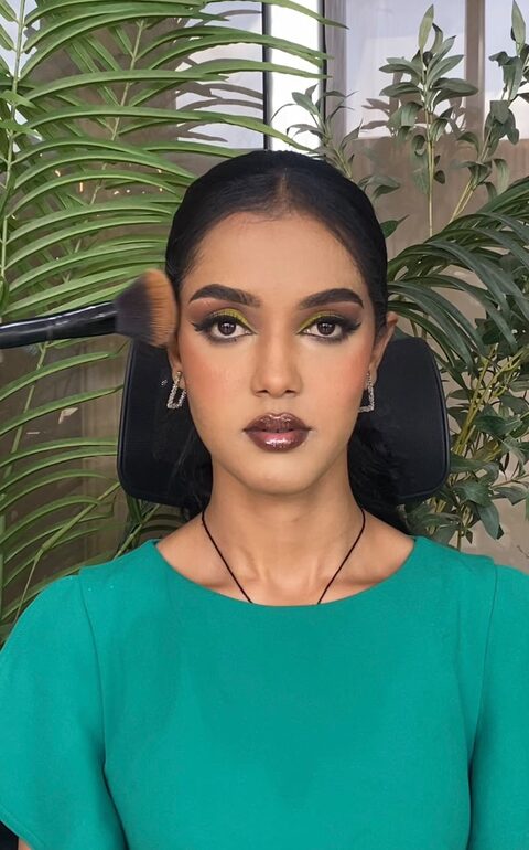 Full glam makeup application