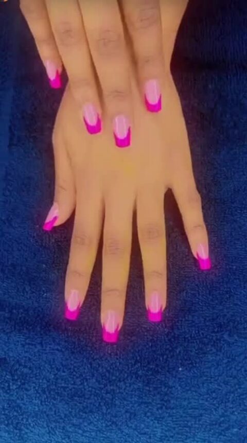 French tip nails video